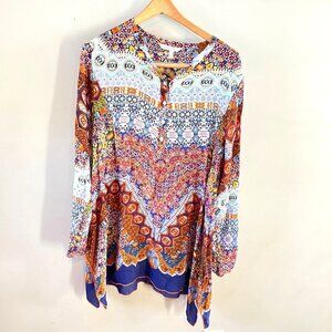 Soft Surroundings Womens Floral Boho Tunic‎ Top -Sz. S